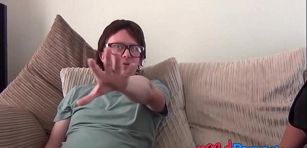  Amateur chokes on nerd dick and moaning as it fills her hole